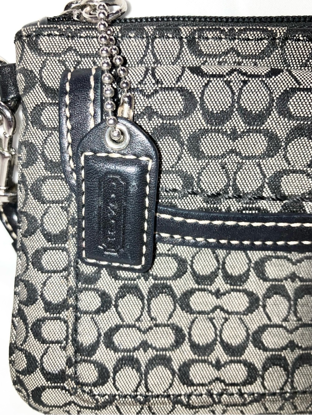 Y2K Vintage Coach Black Gray Soho Signature Logo Canvas Wristlet Wallet NWOT - Picture 6 of 7